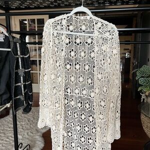 Molly Bracken Ivory Crochet Cardigan